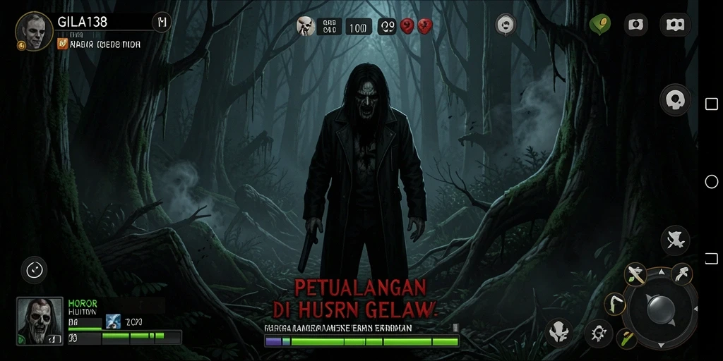 Tampilan antarmuka GILA138 yang menakutkan di hutan gelap.