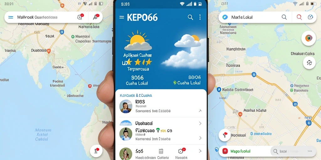 Tampilan antarmuka aplikasi Cuaca Lokal KEPO66 yang menarik.