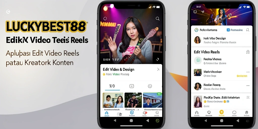 Antarmuka aplikasi LUCKYBEST88 saat melakukan editing video reels.
