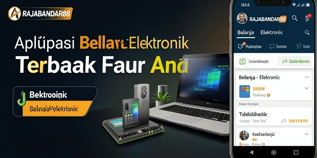 Tampilan antarmuka aplikasi RAJABANDAR88 untuk belanja elektronik.
