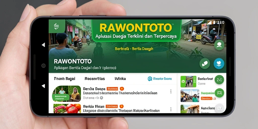 Tampilan antarmuka aplikasi RAWONTOTO yang menarik dan informatif.