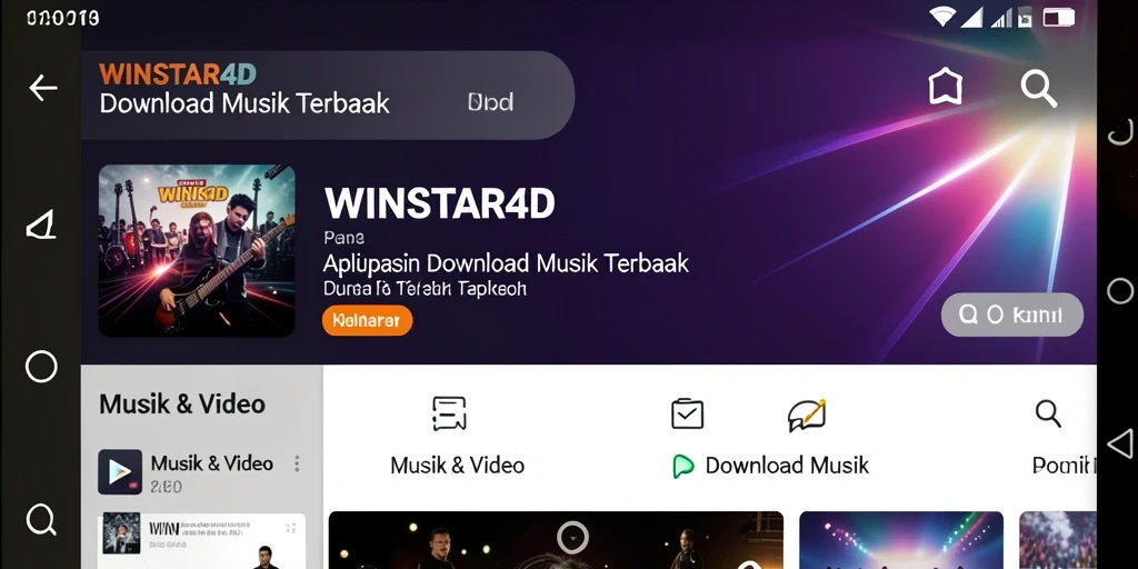 Tampilan antarmuka WINSTAR4D yang ramah pengguna untuk Download Musik.